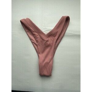Oneone Jesse Thong Bikini Swim Bottom Womens Size S Mauve Ribbed NWT Beach